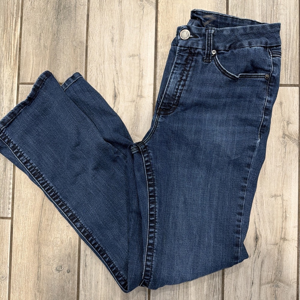 Seven 7 Jeans boot cut Flared dark wash Woman's size 12 W32 X L30‎